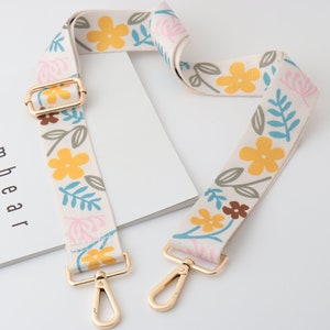 3.8cm Breite verstellbare Blumen Tasche Strap, Crossbody Bag Strap, Canvas Sling Griff, verstellbare lange Riemen, Ersatzband für Damen Tasche