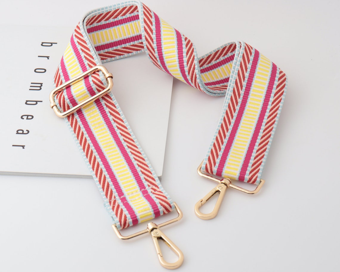 5cm Width Adjustable Striped Bag Strap,canvas Bag Strap, Cross Body Strapcotton Bag Strap pink