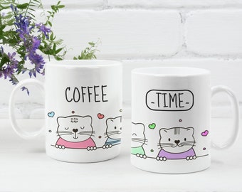Coffee Time Mug | Cat Lover Gifts, Coffee Mugs, Coffee Lovers, Birthday Gift, Gifts For Friends