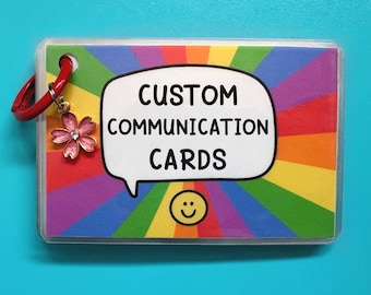 Custom Communication Cards: Bright Rainbow Edition for Autism/ADHD