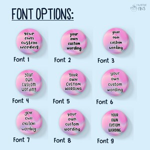 Pin Wording Your Own Custom Wording Pin LARGER SIZE 50MM Multiple Choices ...