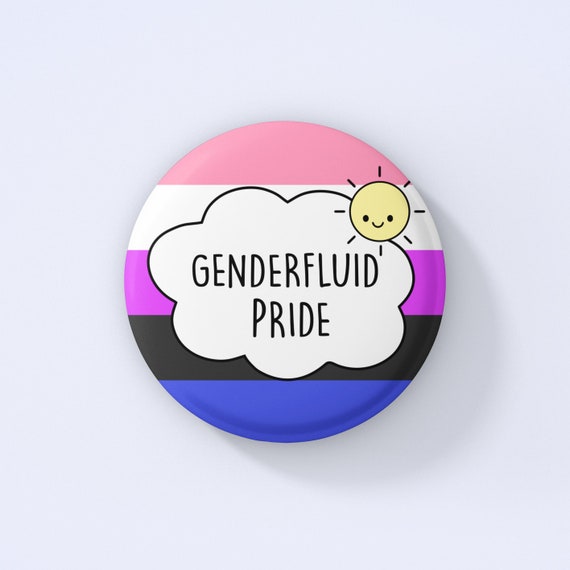 Genderfluid Pride Badge / Gender Fluid Flag Rainbow 