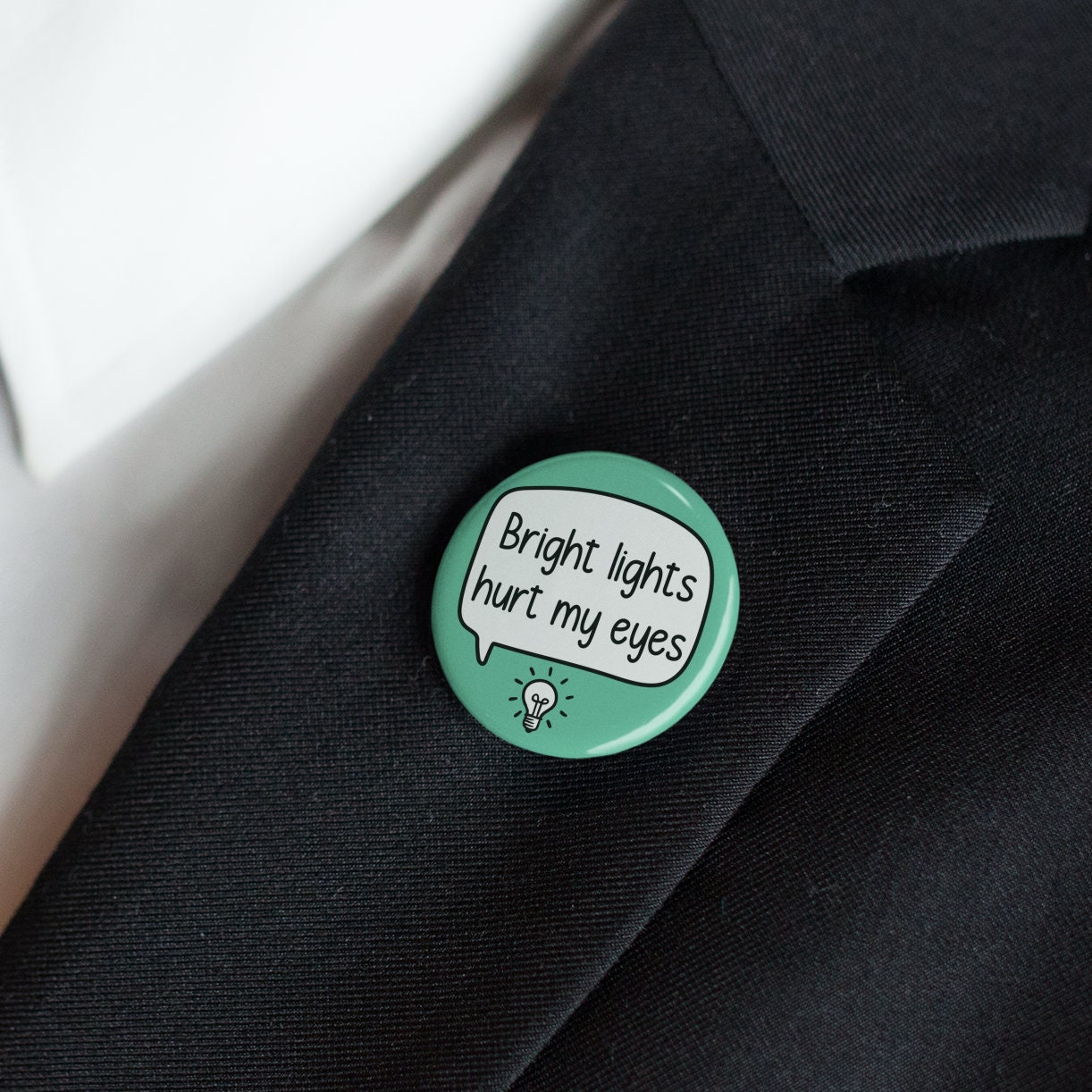 Bright Lights Hurt My Eyes Pin Badge Sensory Light Etsy