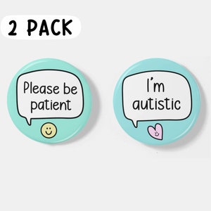Please Be Patient 2 PACK | 2 Badge Set - Pick Your Own - Personalised Badges