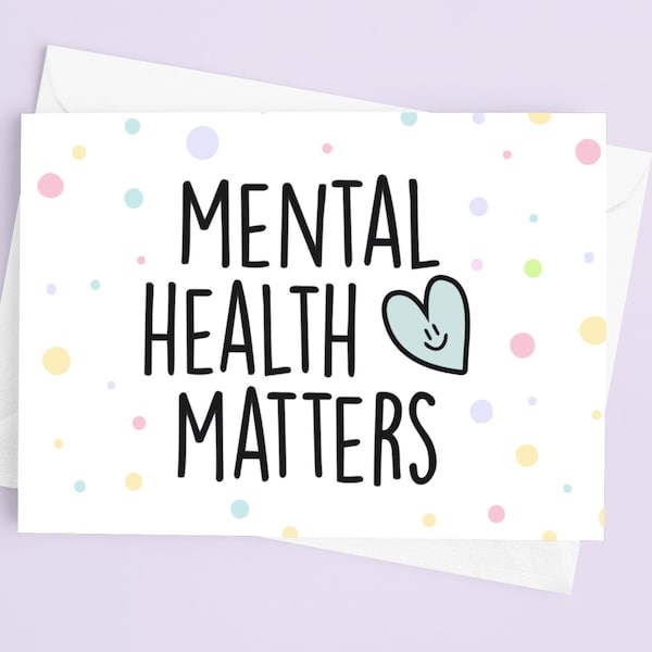 Mental Health Matters Postcard | Inspirational Postcards, Positivity Gift, A6 Postcard