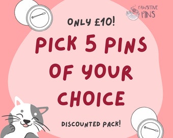 Pick Your Own 5 Pins | PLEASE READ DESCRIPTION - Care Package Gift - Best friend - self care package