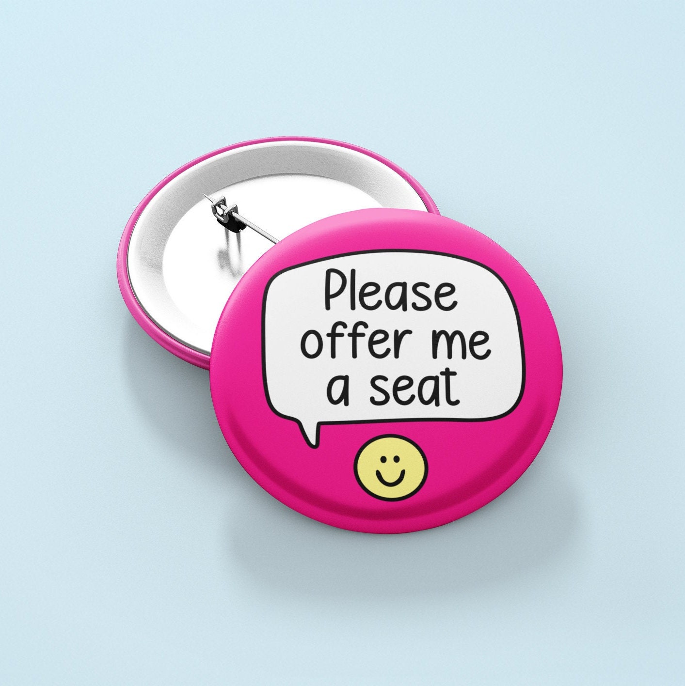 Please Offer Me a Seat Badge - Etsy display picture 1