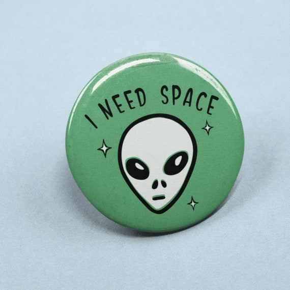 Alien Emoji Enamel Pin - 1 Inch, Black Nickel, For Jackets Backpacks - View #10