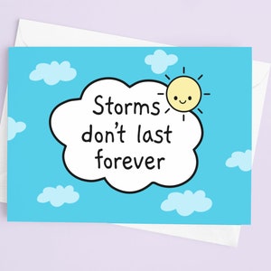 Les tempêtes ne durent pas éternellement | Carte postale A6, cadeau pour des amis, amitié, petits cadeaux
