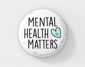 Spilla "La salute mentale è importante" / Regalo per la cura di sé - Spille per la salute mentale - Benessere mentale - Spilla per la positività