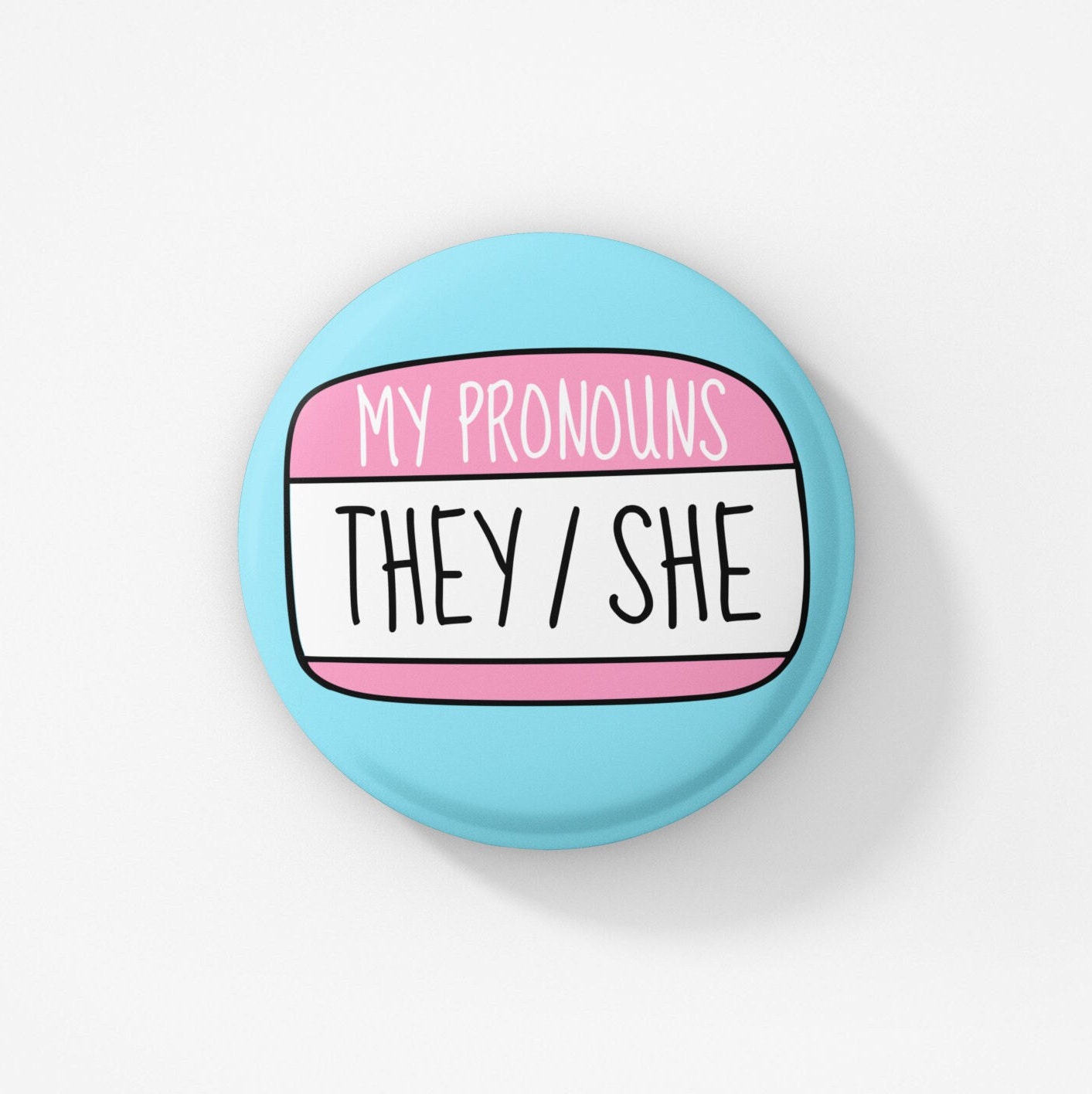 My Pronouns She Her She They Badge Pin MULTIPLE CHOICES | Etsy UK