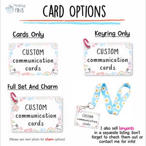 CUSTOM Physical Communication Cards - CAT / FLOWER Design / Custom Wording, Autism Gifts, Neurodiverse, Non Verbal, Aids image 3