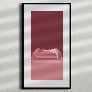 Monochromer Hubba Hideout Kunstdruck - Skate Spot Art