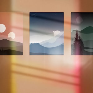 Set of 3 - Star Wars Boho Art Prints - Tatooine, Hoth & Endor 16&quot;x20&quot;