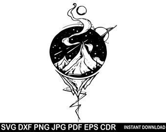 Free Free 104 Mountain Moon Svg SVG PNG EPS DXF File