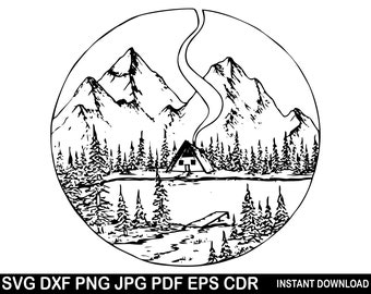 Free Free 90 Mountain River Svg SVG PNG EPS DXF File