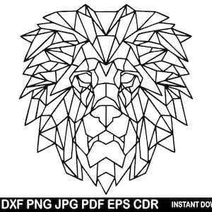 Download Geometric Lion Decor Vector Laser Cut Template Cut Instant Download Cutting Template Silhouette Home Geometric Animal Svg Eps Png Dxf Laser Art Collectibles Drawing Illustration Vadel Com