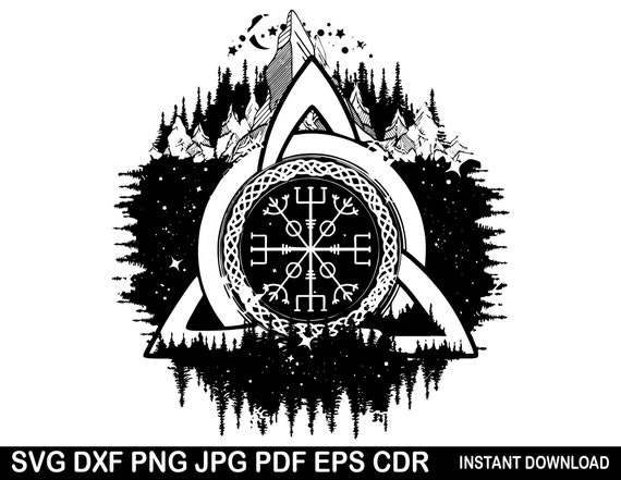 Vegvisir Runes Svg Viking Compass Cut Viking Symbol Vector | Etsy