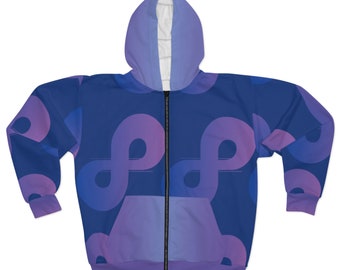 DELMYC Purple and Violet Full Custom Zip Up For Men Women with choice of blue or black zipper Hoodie Urban Fashion