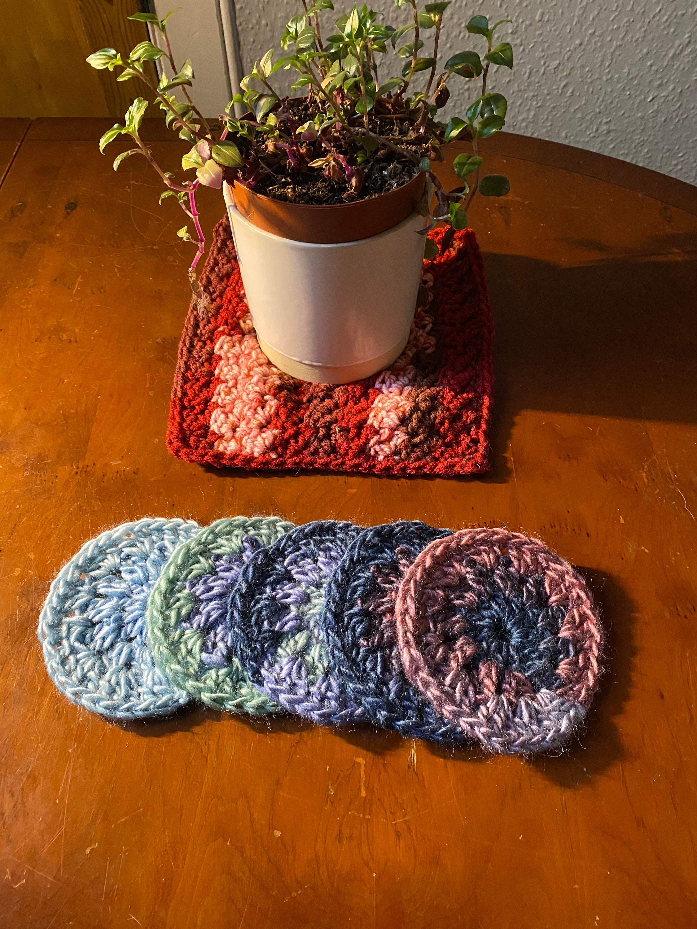 Handmade Crochet Coasters Set of 5 Etsy