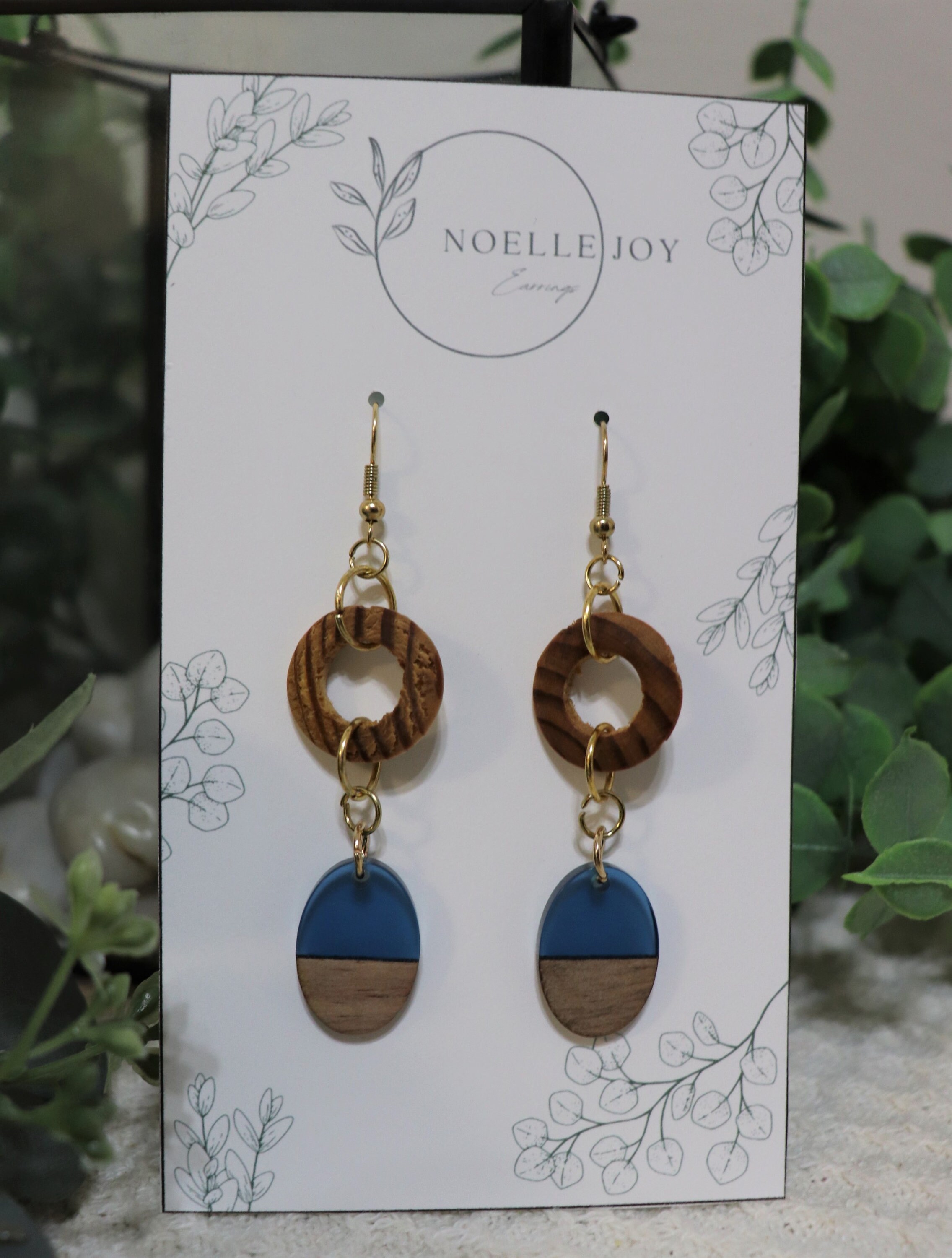 Navy dangle earrings Clearance