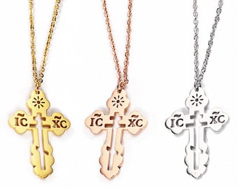 Orthodox Cross & Necklace (3 Colors)