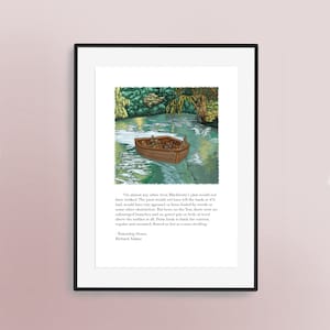 Stampa 2 di 3 citazioni del libro "La collina dei conigli" - Il fiume / Opera d'arte disegnata a mano / Decorazione per la casa / Arte murale / Richard Adams