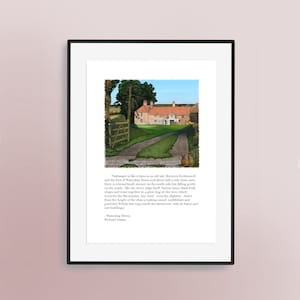 Stampa 3 di 3 con citazione del libro "La collina dei conigli" - Nuthanger Farm / Opera d'arte disegnata a mano / Decorazione per la casa / Arte murale con libri / Richard Adams