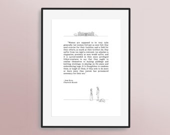 Jane Eyre Zitate - Wahl von 2 Hand illustrierte Drucke | Charlotte Bronte Kunstwerk | Buchkunst | Klassische Romane | Wohndekor