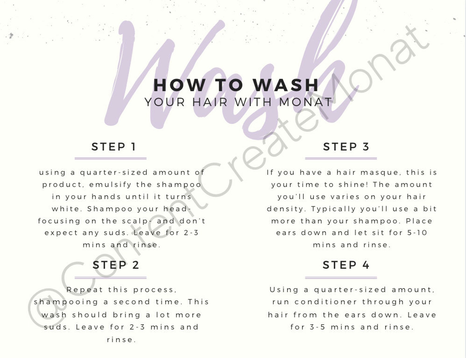 MONAT How To Wash Hair Cards | Etsy