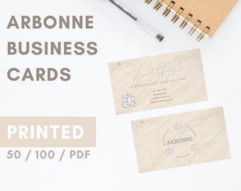 ARBONNE Business Cards Printed (Style: Tan Logo) for Independent Consultants