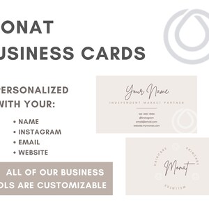 MONAT Business Cards Printed Style: Tan Circle for Market Partners image 2