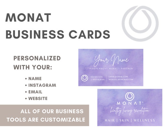 MONAT Business Cards Printed Style Purple Tye Dye for Market