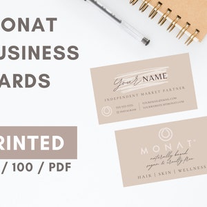 MONAT Business Cards Printed (Style: Tan Pink Original) for Market Partners