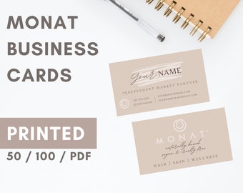 MONAT Business Cards Printed (Style: Tan Pink Original) for Market Partners