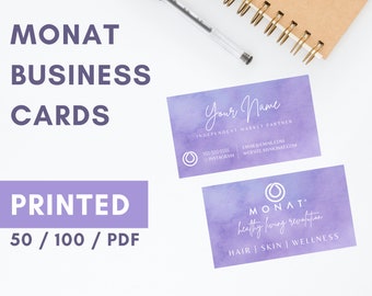 MONAT Business Cards Printed (Style: Purple Tye Dye) for Market Partners