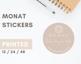 MONAT Stickers Printed (Style: Tan Thank you Order) for Market Partners