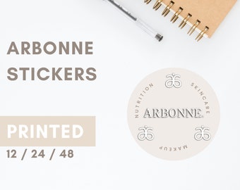 Arbonne Stickers Printed (Style: Tan Circle Logo) for Independent Consultants Arbonne