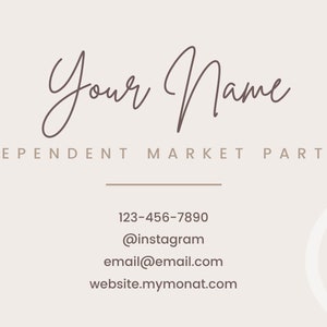 MONAT Business Cards Printed Style: Tan Circle for Market Partners image 3
