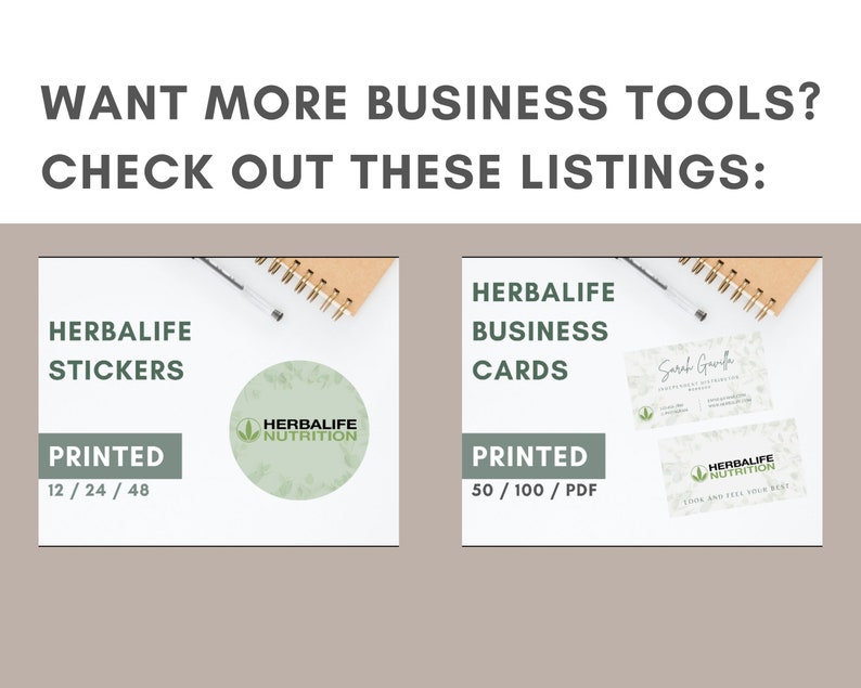 HERBALIFE Business Cards Printed Style: Dark Green for Independent Distributors image 6