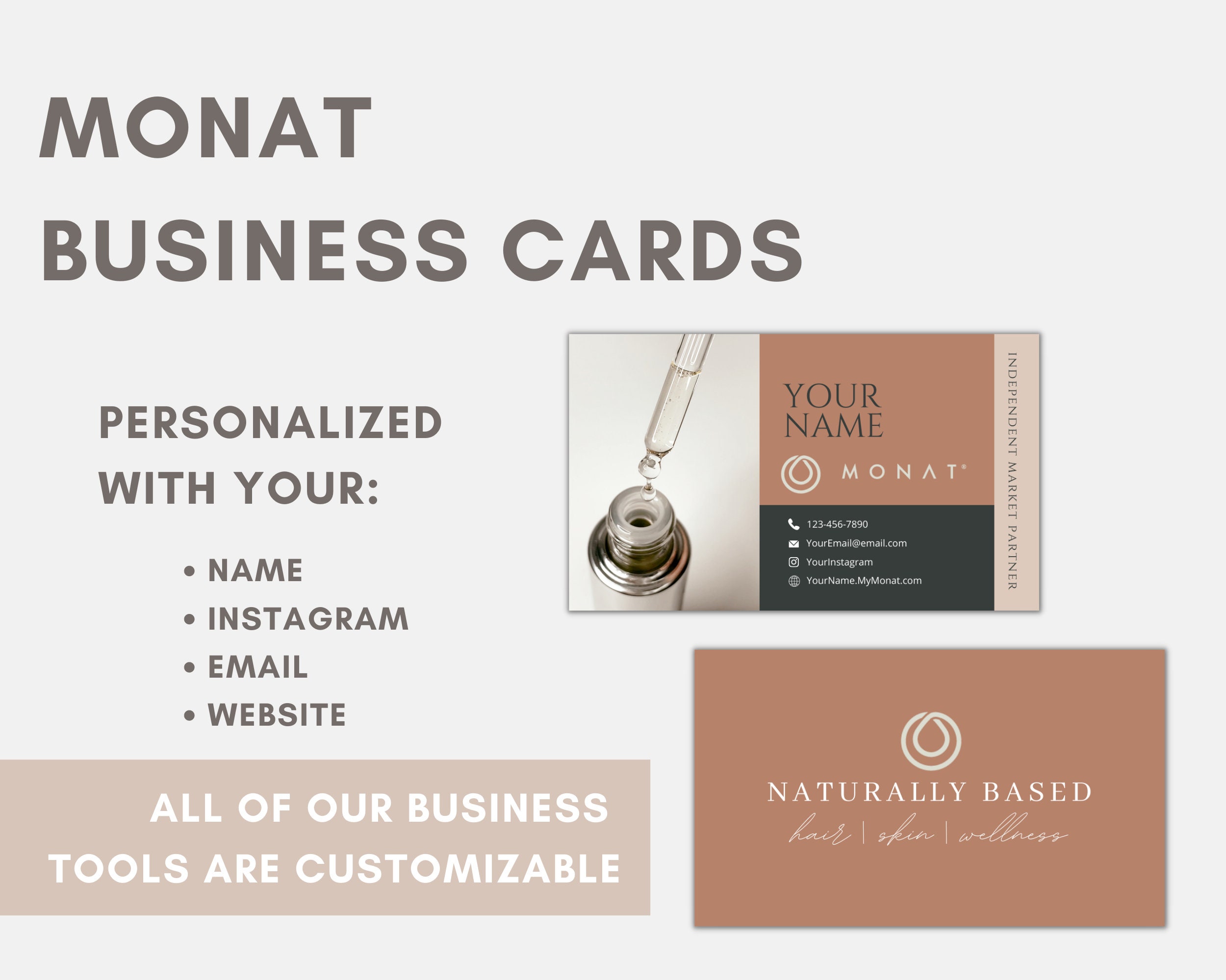 MONAT Business Cards Printed style: Orange Rejuveniqe for - Etsy