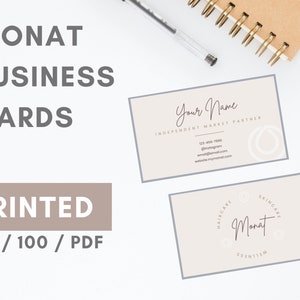 MONAT Business Cards Printed (Style: Tan Circle) for Market Partners