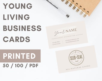 YOUNG LIVING Business Cards Printed (Style: Light Tan Original) for Independent Distributors
