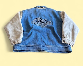 Chaqueta vaquera vintage de Disney con estampado de Tigger, bordada, para hombre, talla M