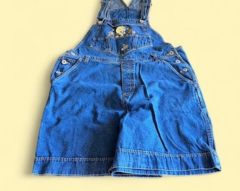 Vintage Tweety Bird Denim Short Overalls Blue Women’s XL Looney Tunes