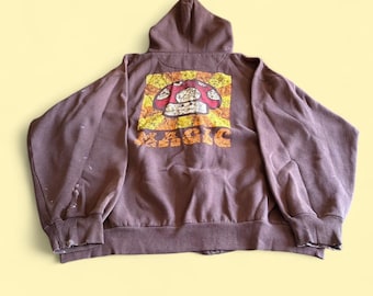 Vintage 2004 Nintendo Mushroom Zip Hoodie Brown Men’s 2XL Y2K Gaming