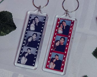 Photobooth keychain, custom keychain, personalized keychain, family photo, pet picture keychain, couple photo keychain, keyrings, keycharms