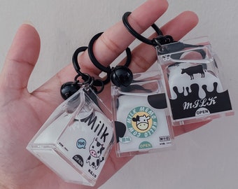 Cute Milk Carton Key Chain, Cute Keychain, Aesthetic Keychain, Adorable keychain, Cute bag keychain