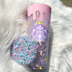 24oz Starbucks Sprinkle Snowglobe, Pastel Sprinkles, Starbucks