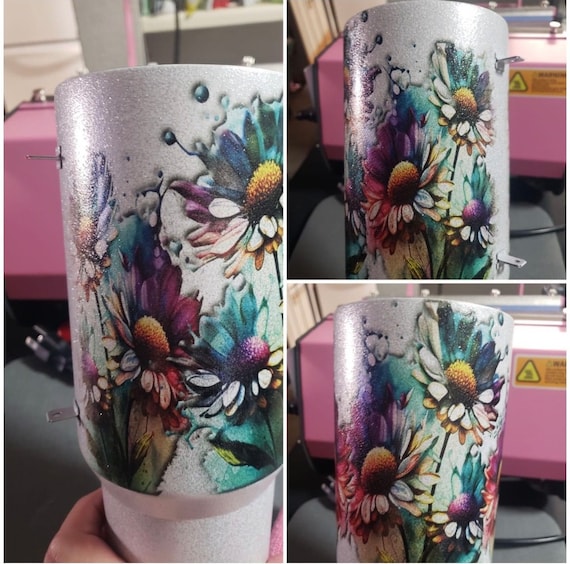 Tropical Floral Leopard 40 oz Tumbler with Handle